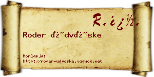 Roder Üdvöske névjegykártya